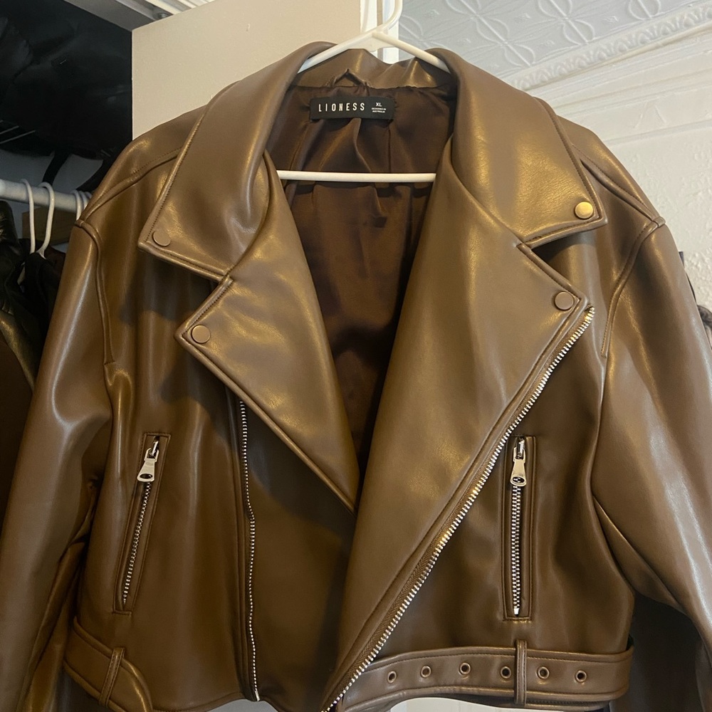 Princess Polly faux leather biker jacket